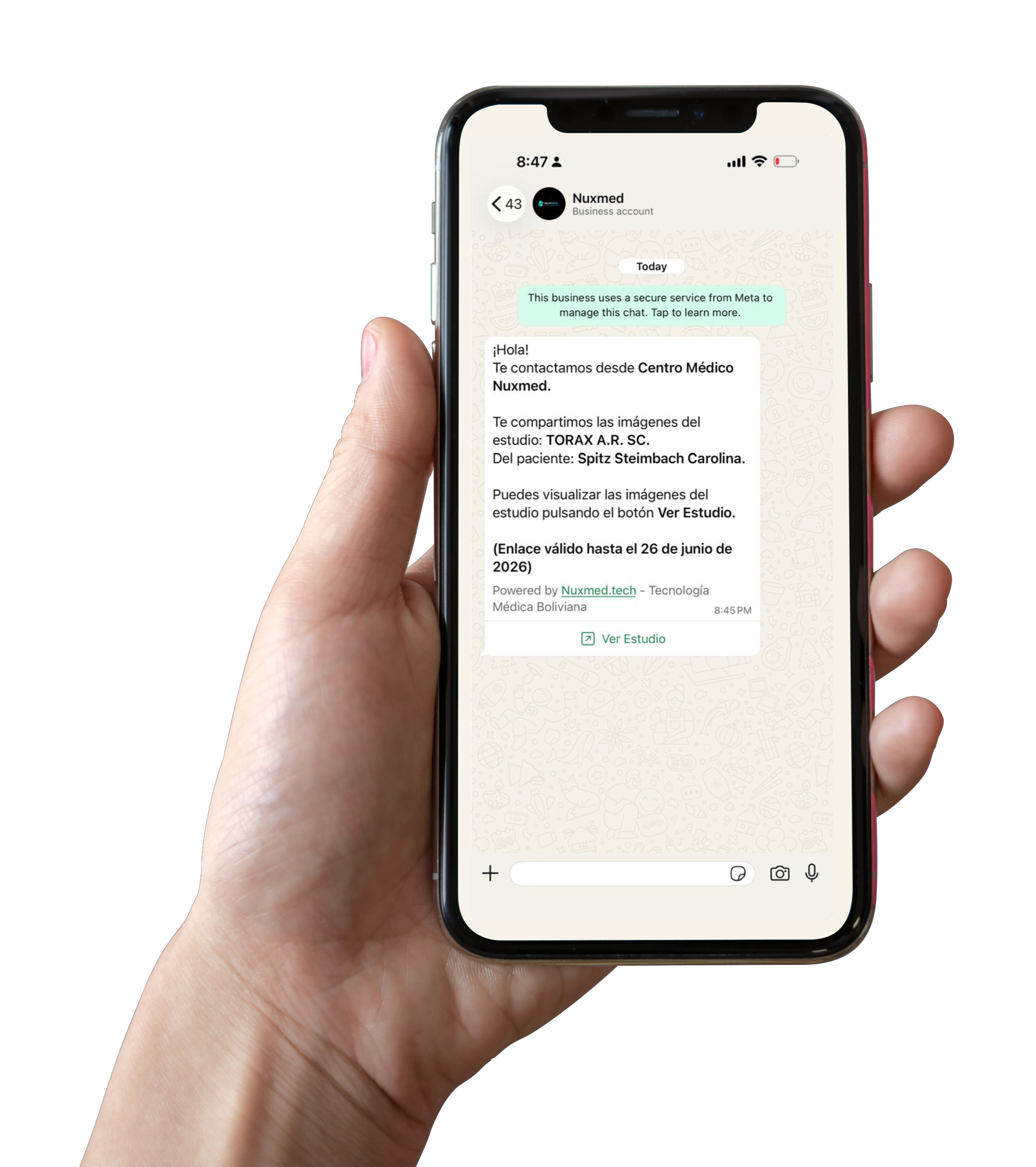 Envío de notificaciones por WhatsApp Nuxmed